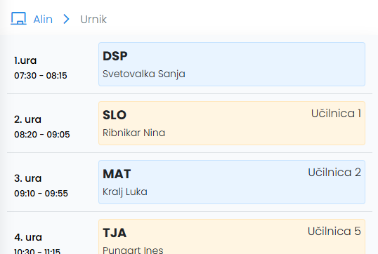 Spremljanje otrokovega napredka